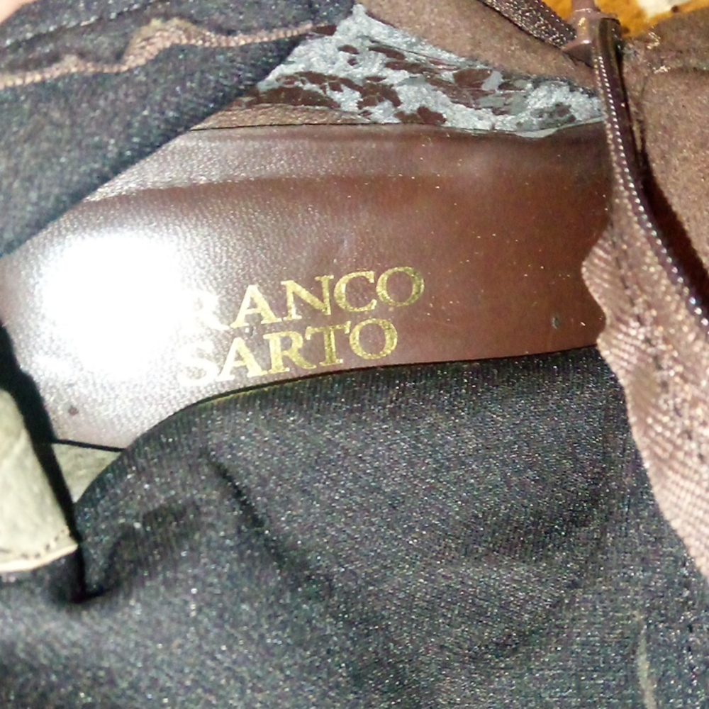 "FRANCO SARTO" Dark brown KNEE high zip-up 8" high heel boots SIZE: 8 @SEE PICS - Picture 8 of 8